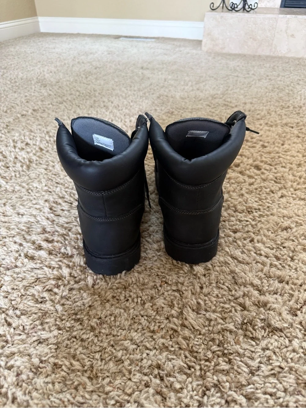 U.S. Polo Assn. Men's Black Lace-Up Work Boots with Treaded Outsole